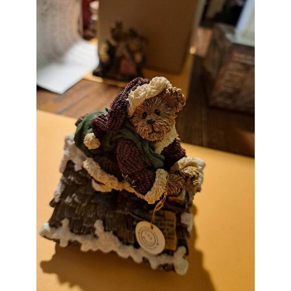 Boyds Bears Vintage Santa Bear Music Box Christmas Holiday Rooftop 4.5" Figurine - Picture 2 of 8